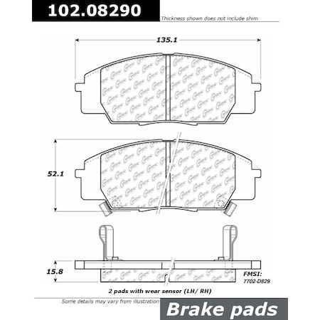 Centric Parts CTEK Brake Pads, 102.08290 102.08290